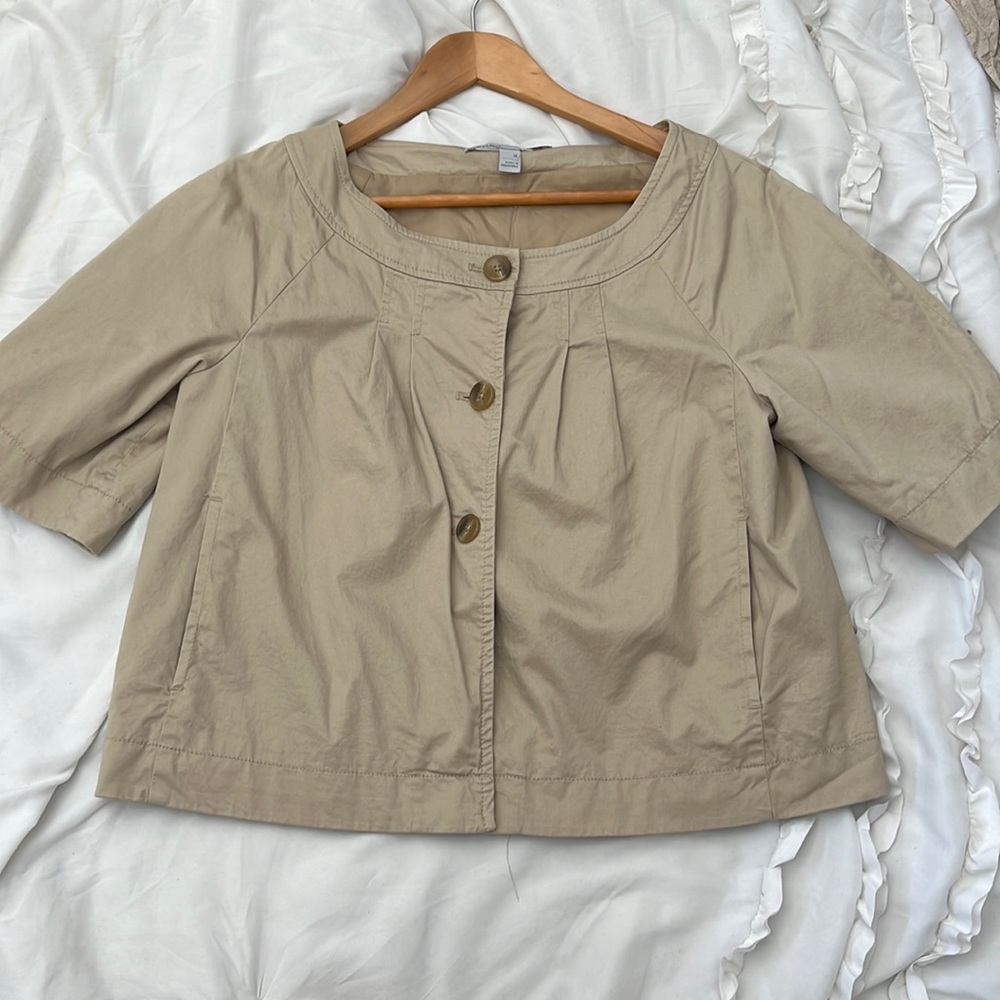 Short sleeve khaki blazer